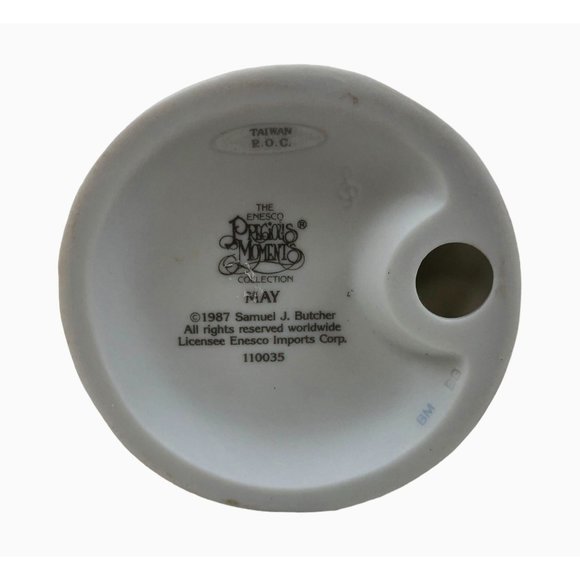 Precious Moments May Figurine 110035 Enesco Porcelain 1987 Flowers No Box - Picture 9 of 10